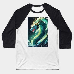 Green asian dragon Baseball T-Shirt